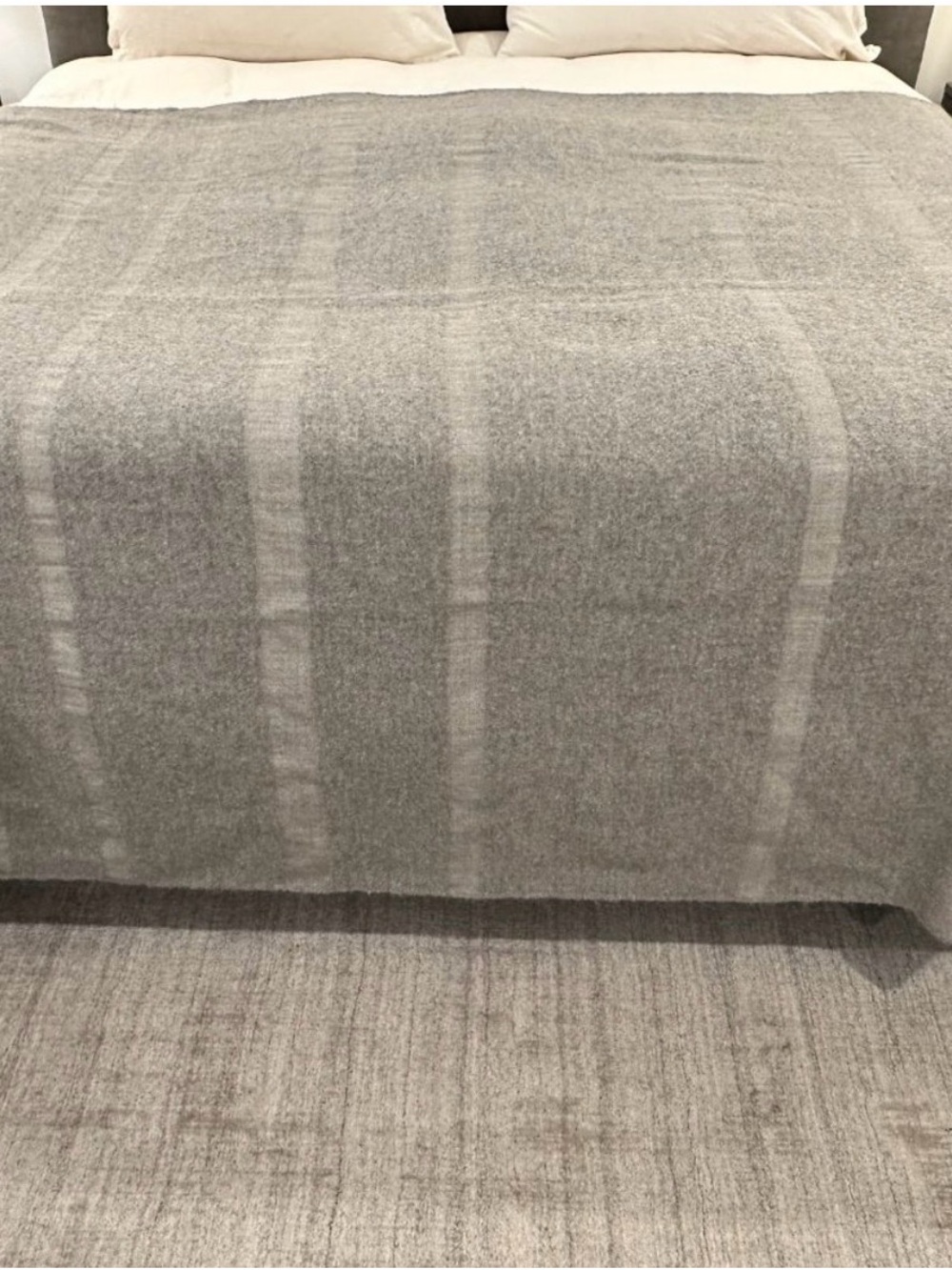 Alpaca stripe Restoration Hardware Gray Wool Bed Throw Blanket